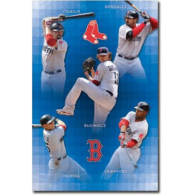 (24x36) Boston Red Sox 2011 Youkilis Gonzalez Buchholz Crawford Pedroia Sports Poster Print