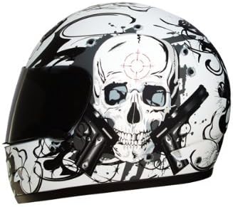 Nikko MotoRacing N913 Matte White Black Smoking Gun Helmet - Extra Large