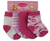 Bon Bebe - Pink/White bon bebe Infant Socks 4 Pk(infant to baby, 0-12 months)