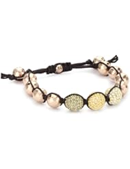 Tai Rose Gold Hammered Ball and Mixed Swarovski Crystals Ball Bracelet