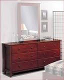 Alpine 6 Drawer Dresser in Light Cherry Portola ALPB-03LC