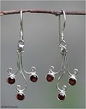 Garnet earrings, 'Pomegranate Trio' 0.6