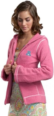 NCAA University of Arizona Kashwere U Full-Zip Hoodie (Pink/White, Medium/4-6)