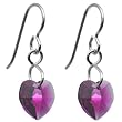 Titanium Heart February Birthstone Earrings Made with SWAROVSKI ELEMENTS