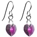 Titanium Heart February Birthstone Earrings Made with SWAROVSKI ELEMENTS