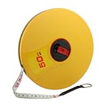 uxcell 巻き尺 測定器 テープ リトラクタブル オートロックメジャー 測定器具 測定ツール 50m イエローカバー