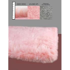 Flokati Faux Fur Rugs 6' x 9' (PINK)