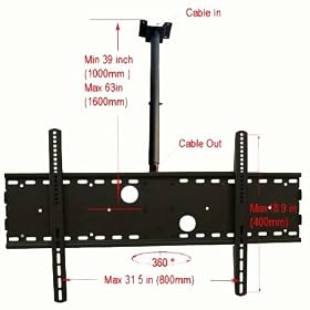 VideoSecu plasma lcd hdtv tv ceiling mount black color for Sony 37