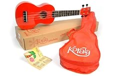 Red Soprano Ukulele: 4 String Ukelele (inc. FREE dowloadable beginners chord chart, song sheets and tuning aids - worth £10+)