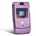 Eforcity Clear Purple Protective Crystal Case for Motorola Razr V3 / V3c / V3m