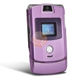 41kiaj CKnL. SL160  Eforcity Clear Purple Protective Crystal Case for Motorola Razr V3 / V3c / V3m