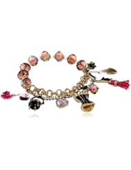 Betsey Johnson "Enchanted Forest" Dress Form Multi-Charm Half Stretch Bracelet, 7.5"