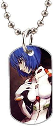 Evangelion Ayanami Rei - Unique Design oval dogtag (Large Size)and Includes 30" Aluminum Bead Chain