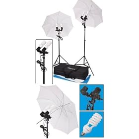 33 Umbrella Constant Photo Lighting 2 Backdrops Kit