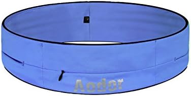 Aodor Running Belt Waist Pack - Reflective Strips - for Men Women to Enjoy Workout, Cycling, Hiking, Walking, Running - Blue-L