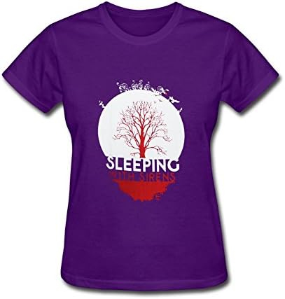 XersM Women's Sleeping With Sirens Logo T shirts Purple M