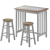 Mission Breakfast Bar with Stools – Terra Cotta Top