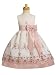 Apparel : White Organza Easter Dress with Dusty Rose Embroidery and Dusty Rose Taffeta Waistband, Sash, and Bow