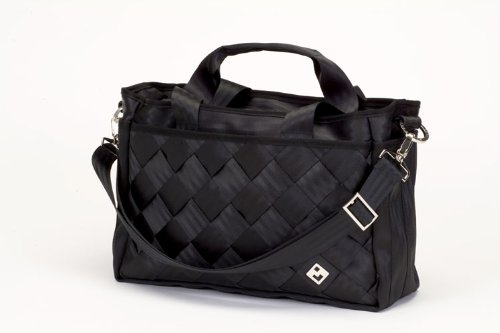 Black Recycled Seatbelt Diaper-Bag Black
