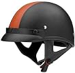 Vega Motorcycle XTS Black with Orange Stripe Leather Half Helmet. 7200