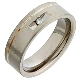 Image of Titanium & Silver TI3208-7 1x5p 5pt Diamond Set Ring