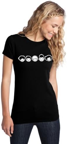 One Direction 1D Cartoon Head Youth Girls Womens Juniors T Shirt (Youth Medium, Black)
