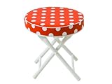 J.I.P. Cushioned Folding Stool with Safety Lock, Red with White Dots