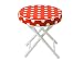 J.I.P. Cushioned Folding Stool with Safety Lock, Red with White Dots