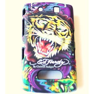 Authentic Ed Hardy Tattoo Faceplate Roaring Tiger By Christian Audigier Snap on Hard Protector Case for Blackberry Storm 9500 / 9530 + Premium Lcd Screen Guard