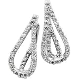 14K White Gold Diamond Earring