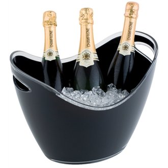 Black Acrylic Wine / Champagne Bowl Buckets - Holds Up To Three Bottles