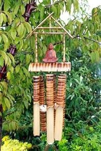 CARILLON EN BAMBOU ET STATUETTE BOUDDHA: Cuisine & Maison