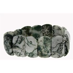 Medium Cushion Style Bracelet - Tree Agate by Toltec Trading Company