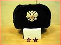 Hat Russian Soviet Army Black KGB Fur Military Cossack Ushanka * xm.h.BL