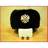 HatRussianSovietArmyBlackKGBFurMilitaryCossackUshanka*xm.h.BL