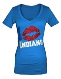 Cleveland Indians Periwinkle Women's Baby Jersey V-Neck T-Shirt