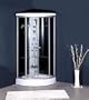 LineaAqua Brady 38 x 38 Corner Semi Circle Steam Shower Encl 6 Body Sprays, Hand Shower, Foot Massage, Fold Down Seat