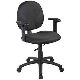 Boss Diamond Task Chair with Adj Arms, Black