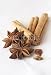 Wallmonkeys Peel and Stick Wall Decals - Star Anise and Cinnamon Sticks, on a Beige Linen Napkin. - 