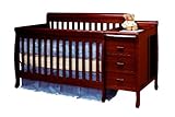 Athena Kimberly 3 in 1 Crib and Changer with Toddler Rail, Cherry Athena Kimberly 3 in 1 Crib and Changer with Toddler Rail, Cherry