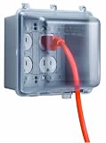 waterproof boxes electrical-Taymac MM7440C-B Weatherproof Double Outlet Cover Outdoor Receptacle Protector, 4-3/8 Inches Deep, Clear On Sale
