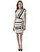 PattyBoutik Women's Striped Crewneck Cap Sleeve Dress