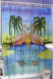 Pink FLAMINGO bathroom SHOWER CURTAIN home decor
