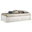 South Shore Furniture Summertime Collection Twin Mates Bed, Pure White and Natural Maple