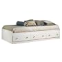 South Shore Furniture Summertime Collection Twin Mates Bed, Pure White and Natural Maple