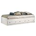 South Shore Furniture, Summertime Collection, Twin Mates Bed 39", Pure White and Natural Maple