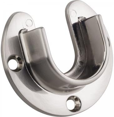 Box of 20 (Twenty) - Metal Heavy Duty Open &amp; Closed - For 1-5/16" Closet Rod Closet Brackets - Satin Nickel