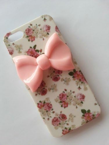 Shapotkina Punk Style Vintage rural P flower Mobile Phone Case for iPhone 5C with cute Bow Tie (Pink Bow Tie)