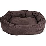 40 inch Chocolate Suede Bagel Dog Bed By Majestic Pet Products
