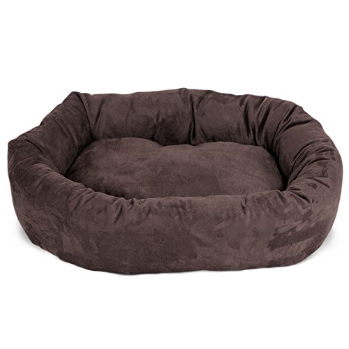 40 inch Chocolate Suede Bagel Dog Bed By Majestic Pet Products